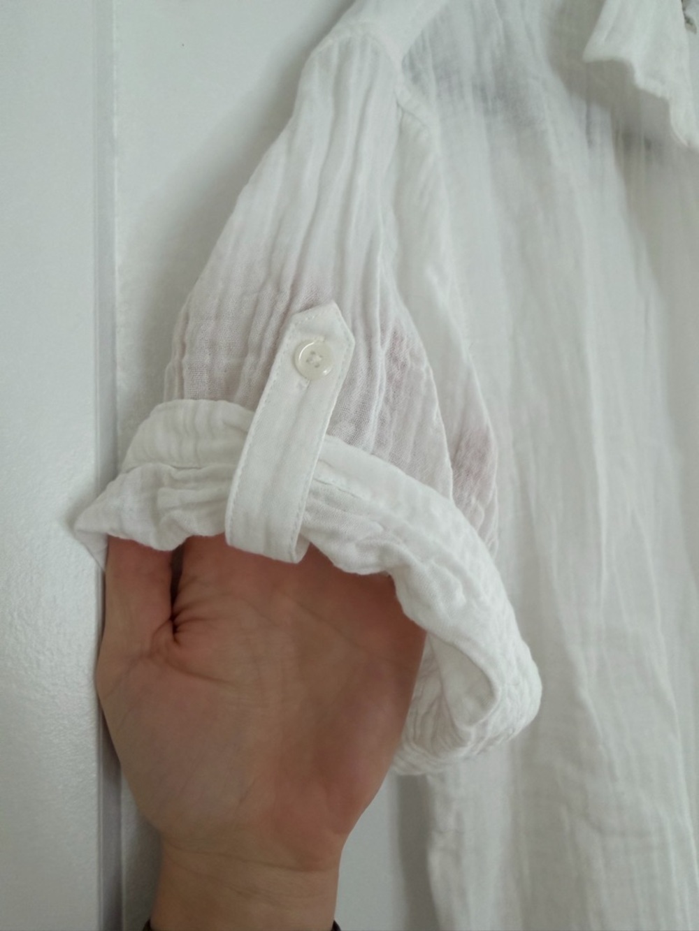 L.L. Bean White Linen-Cotton Shirt - Picture 3 of 6